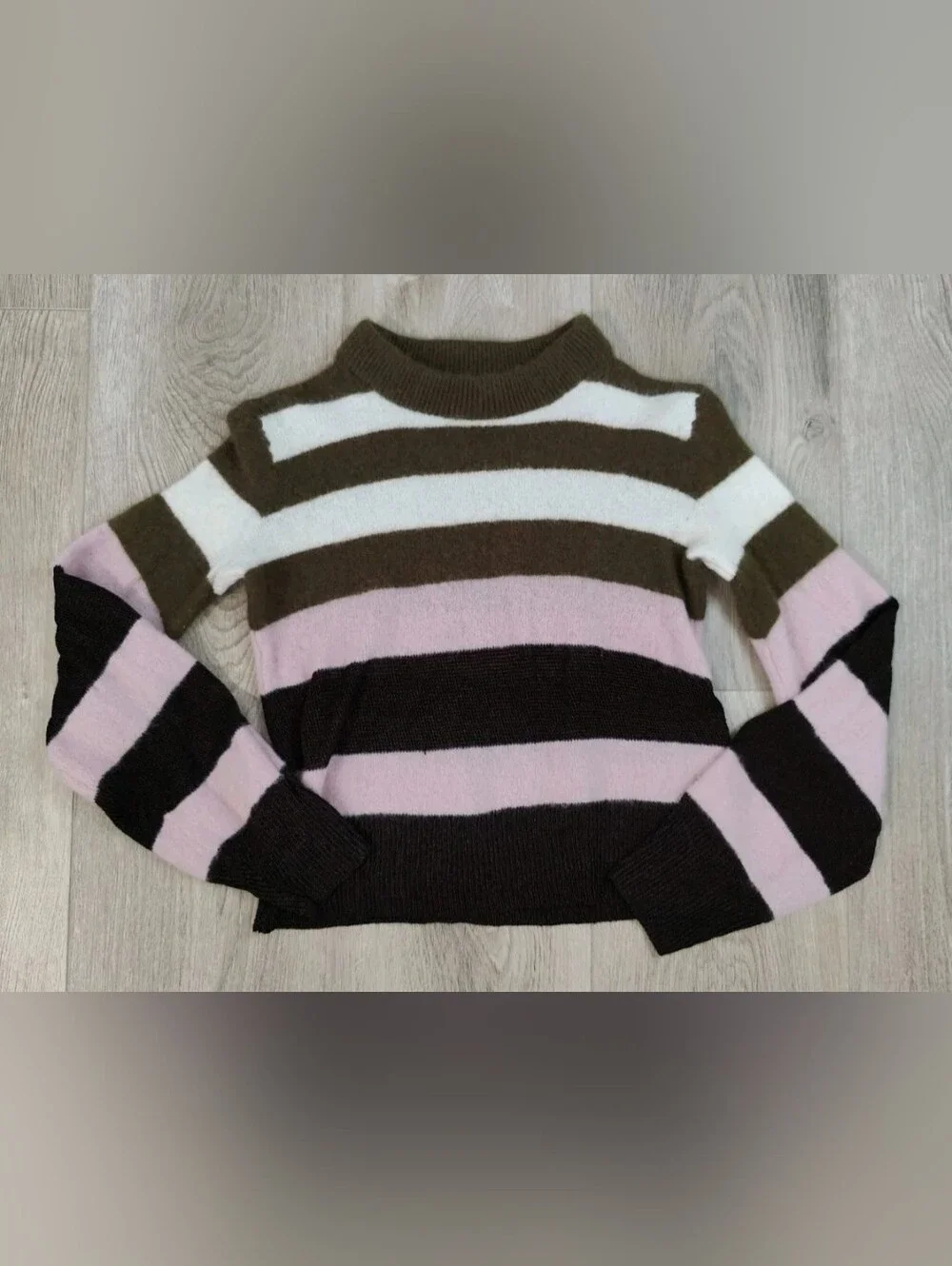 Rag & Bone Annika Pink Black White Striped Knit Cashmere Blend Sweater XS/S - Picture 1 of 7